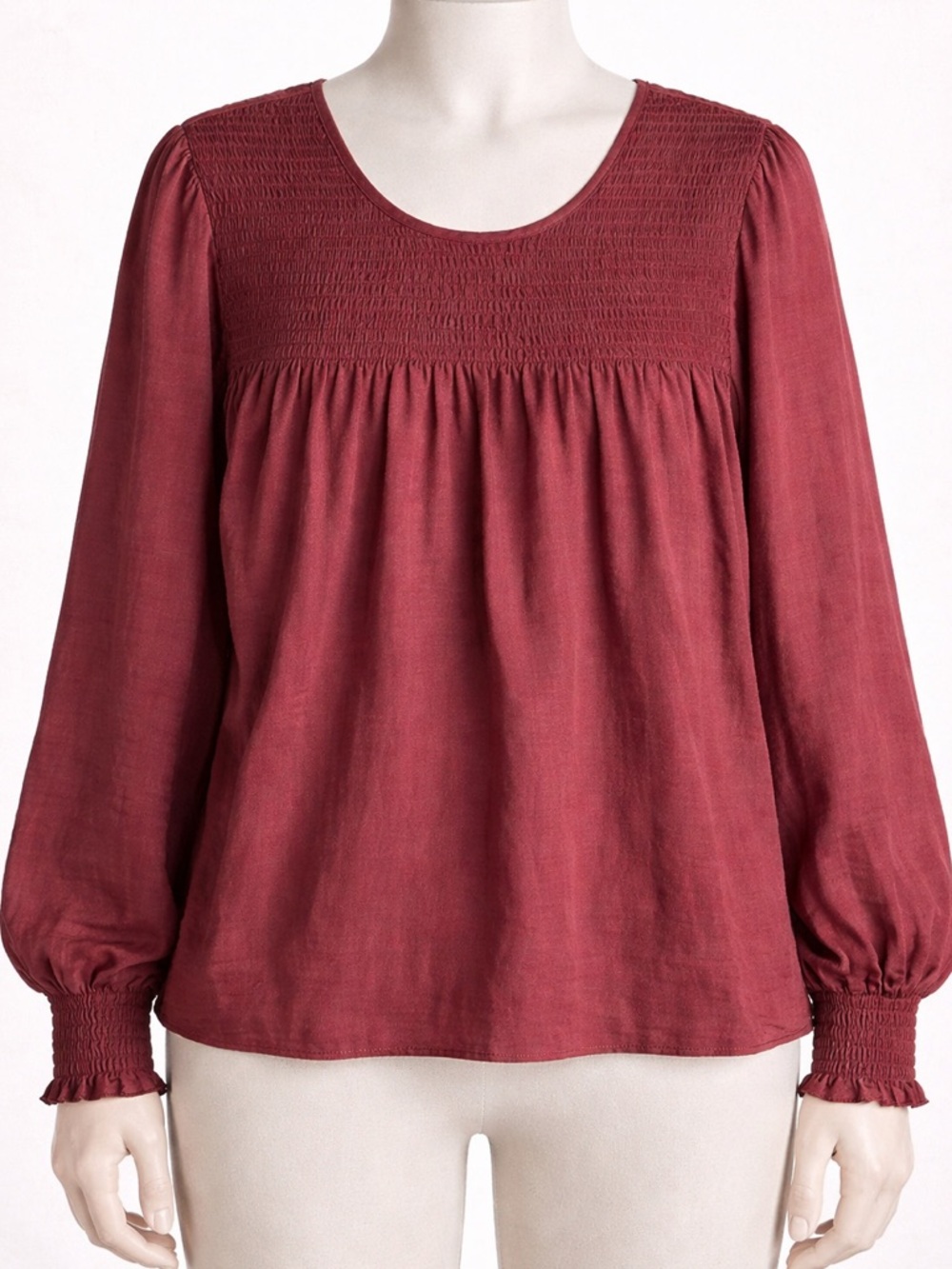 Urban Outfitters Deep Red, Boho/Hippie, Long Sleeve Peasant Top- M